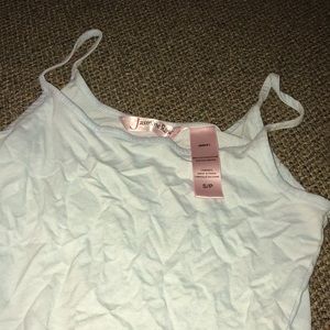 Small baby blue jasmine rose tank top